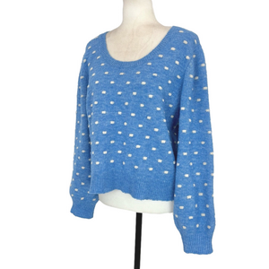 Pieces blue polka-dot sweater